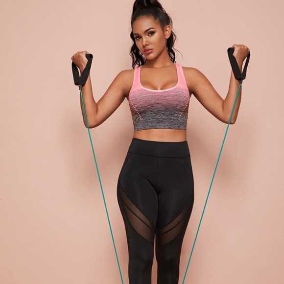 Pink and black Sports Bra padded Medium New NWT - Picture 4 of 8